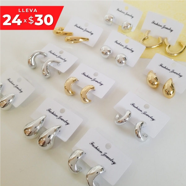 COMBO DE 24 ARETES DE MODA x $30