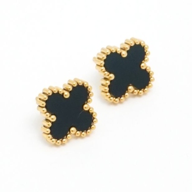 ARETES PUNTO VCA EN NEGRO