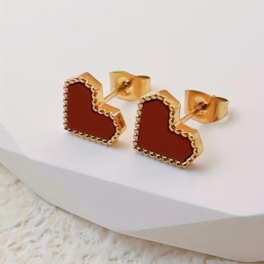 ARETES MINI CORAZON ROJO