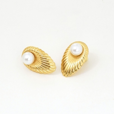 ARETES CON PERLA BLANCA