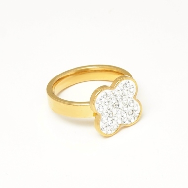 ANILLO VAN CLEEF BLANCO CON CRISTALES