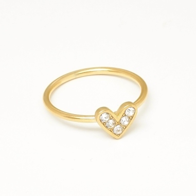 ANILLO DE MINI CORAZON CON BRILLO