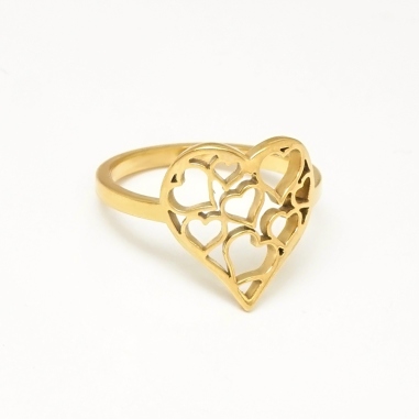 ANILLO DE CORAZON CON MINI CORAZONES