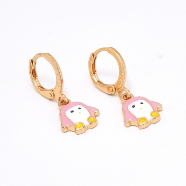 ARETES DE PINGÜINO ROSADO