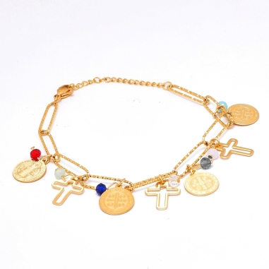 PULSERA DE DIJES DE CRUCES