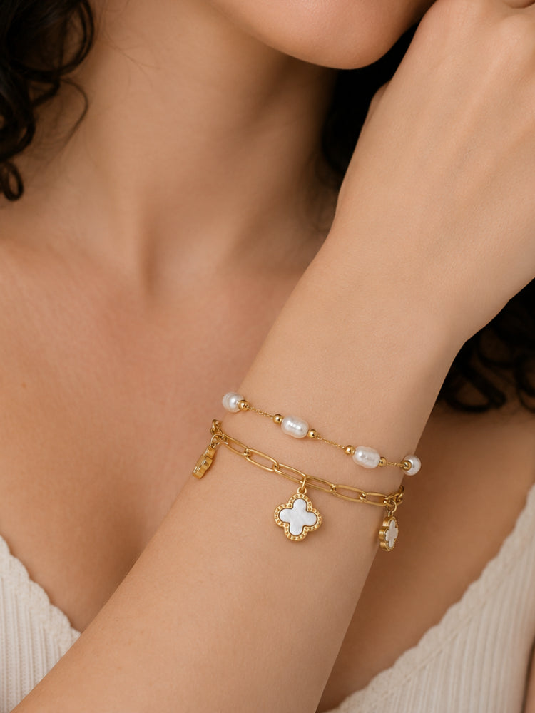 Pulsera Trébol Nácar