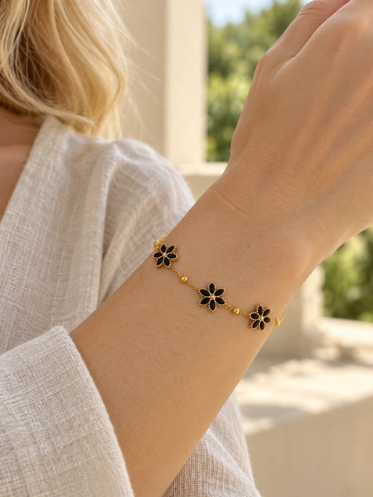 Pulsera Margaritas Negras