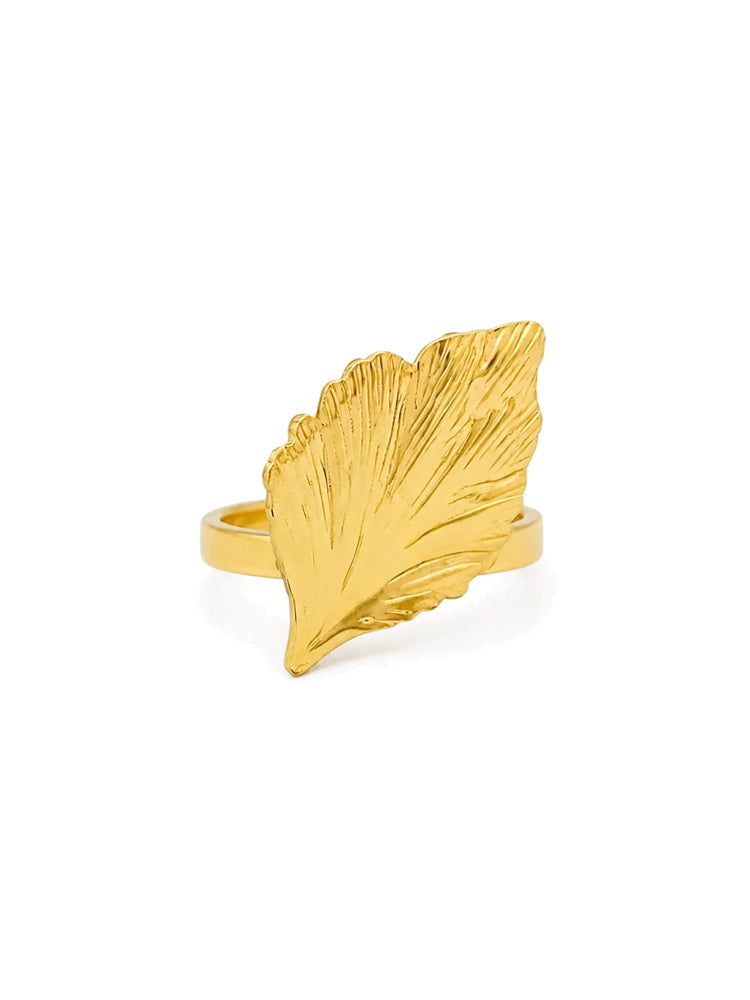 Anillo Ajustable Hoja Escultural