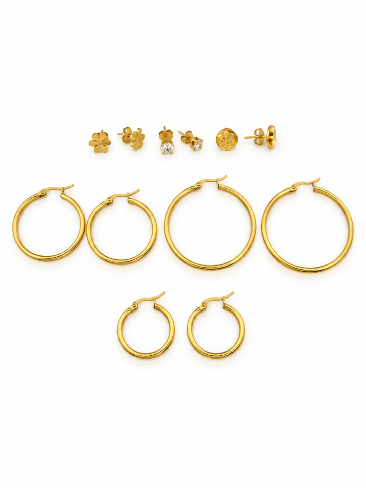 Set Flor y Brillo Dorado