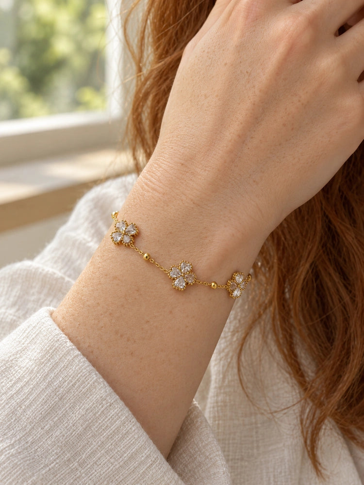 Pulsera Tréboles de Cristal