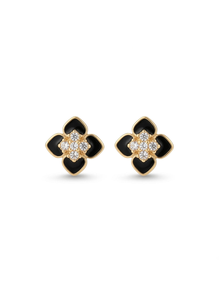 Aretes Flor Noir