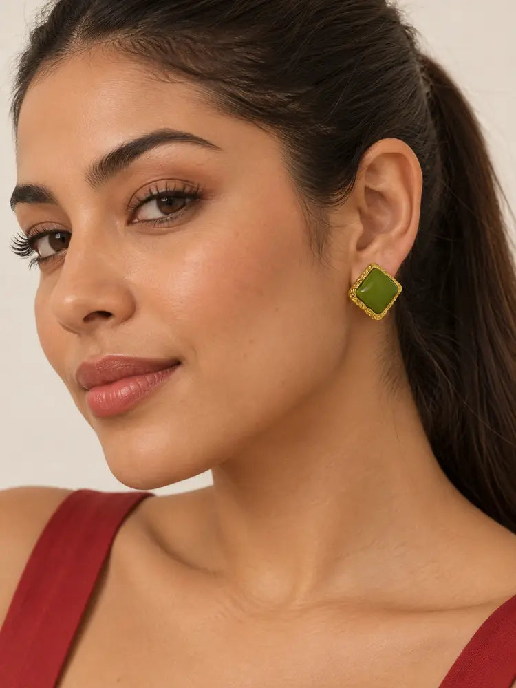 Aretes Rombo Esmeralda