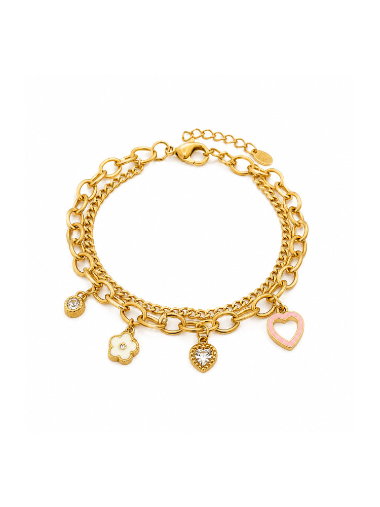 Pulsera Corazón Rosa