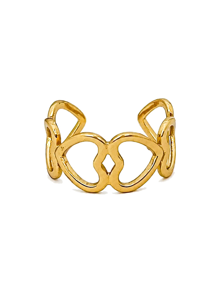 Anillo Ajustable Corona de Corazones