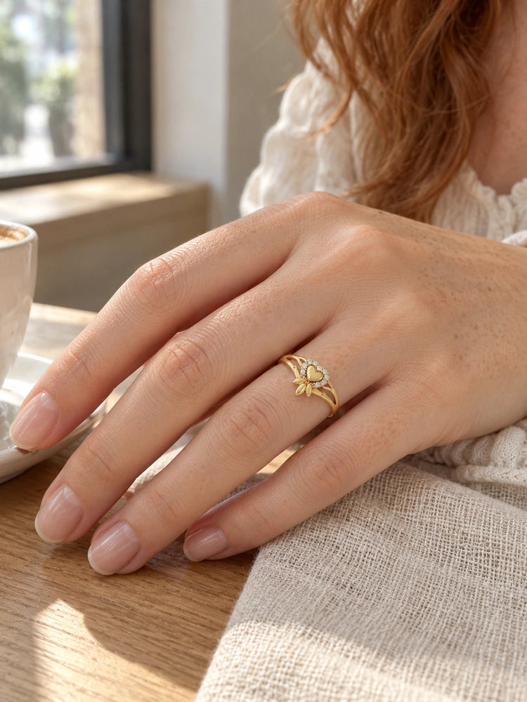 Anillo Corazón en Flor