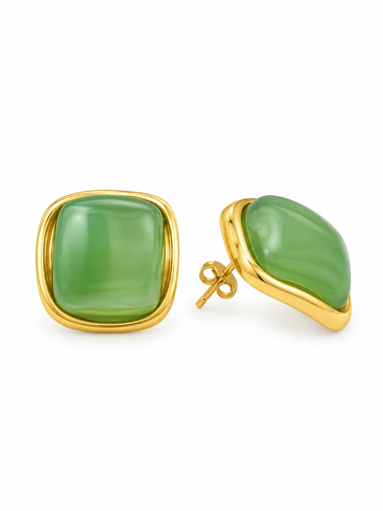 Aretes Cuadro Verde