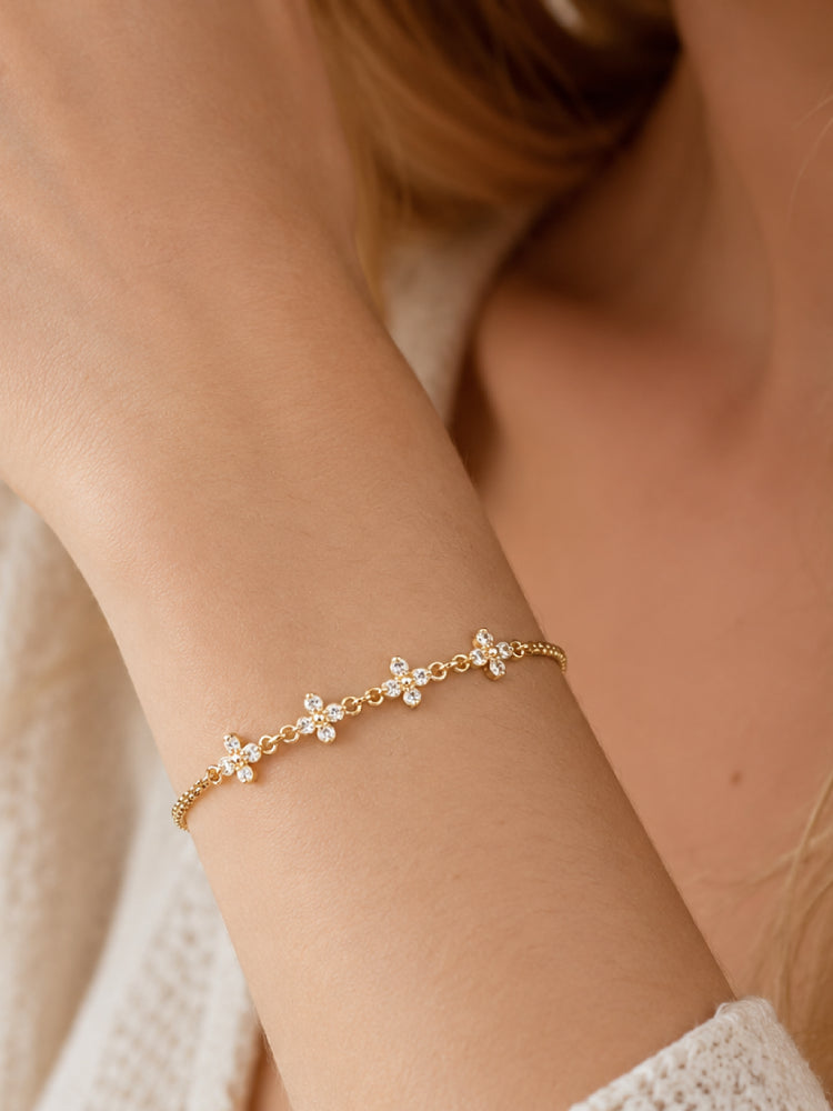 Pulsera Flores Doradas