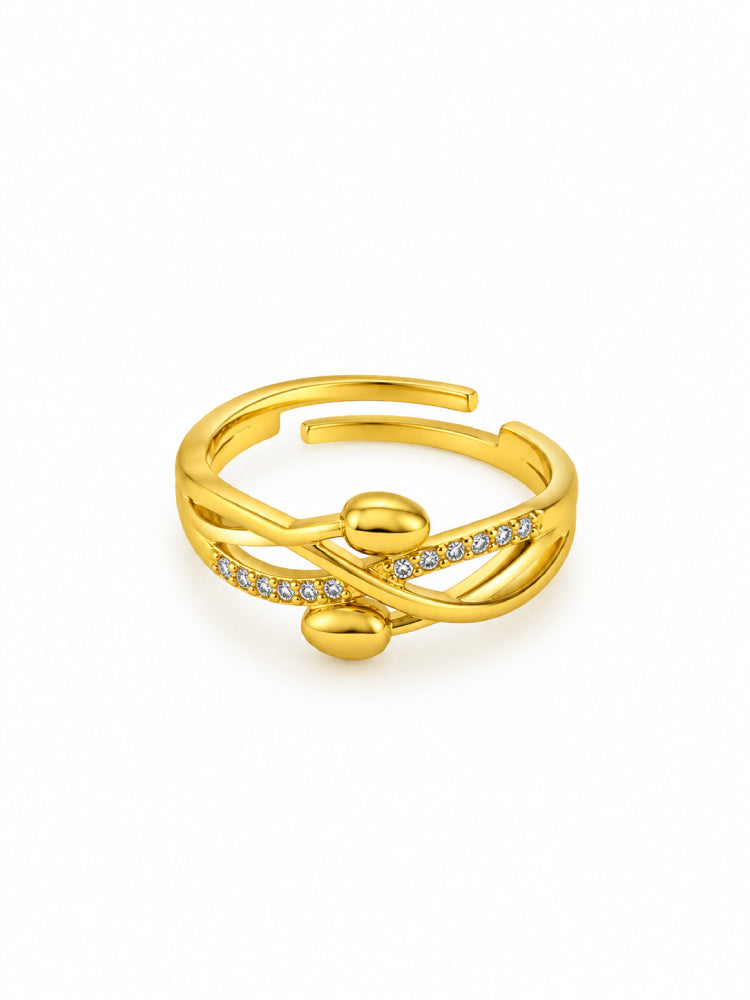 Anillo Ondas Doradas