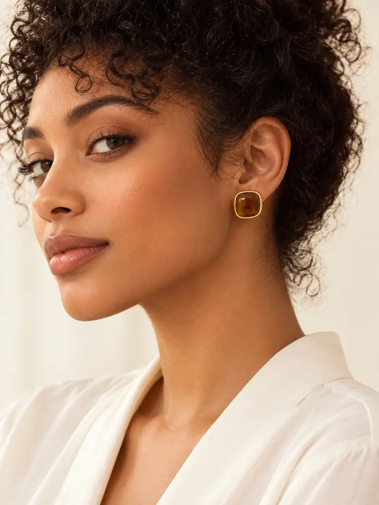 Aretes Cuadro Miel