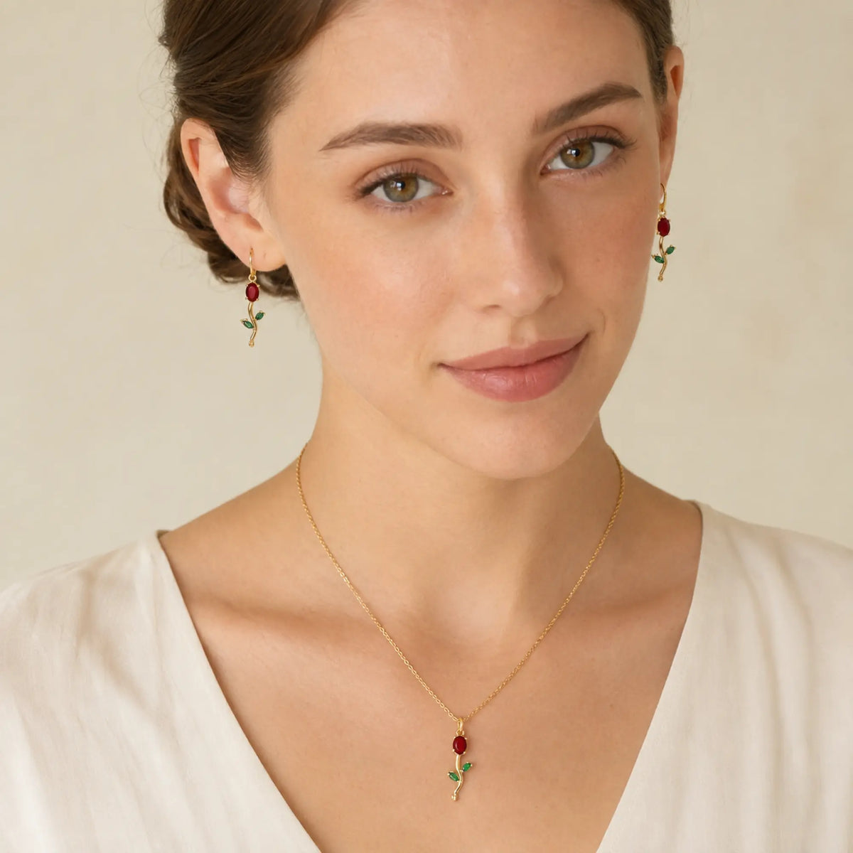 Collar Rosa Roja