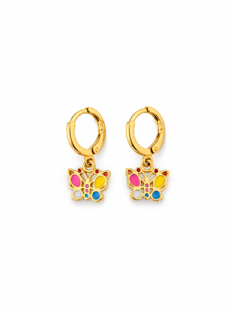 Argollas con dije de mariposa