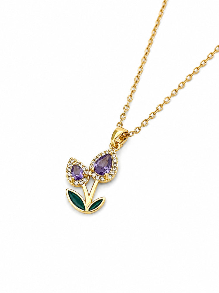 Collar Cerezas Violeta