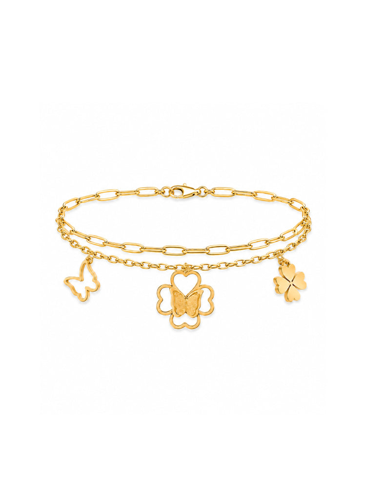 Pulsera Mariposa y Trébol