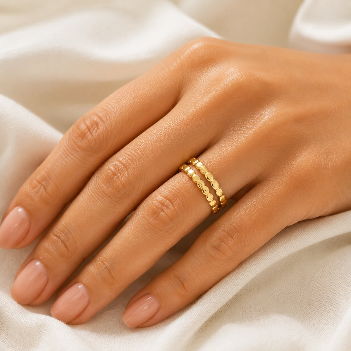 Anillo Ajustable Doble Textura