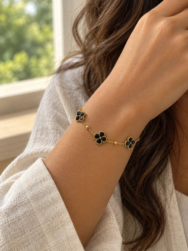 Pulsera Tréboles Negros