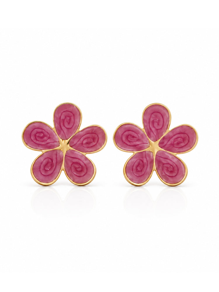 Aretes Flor Rosa