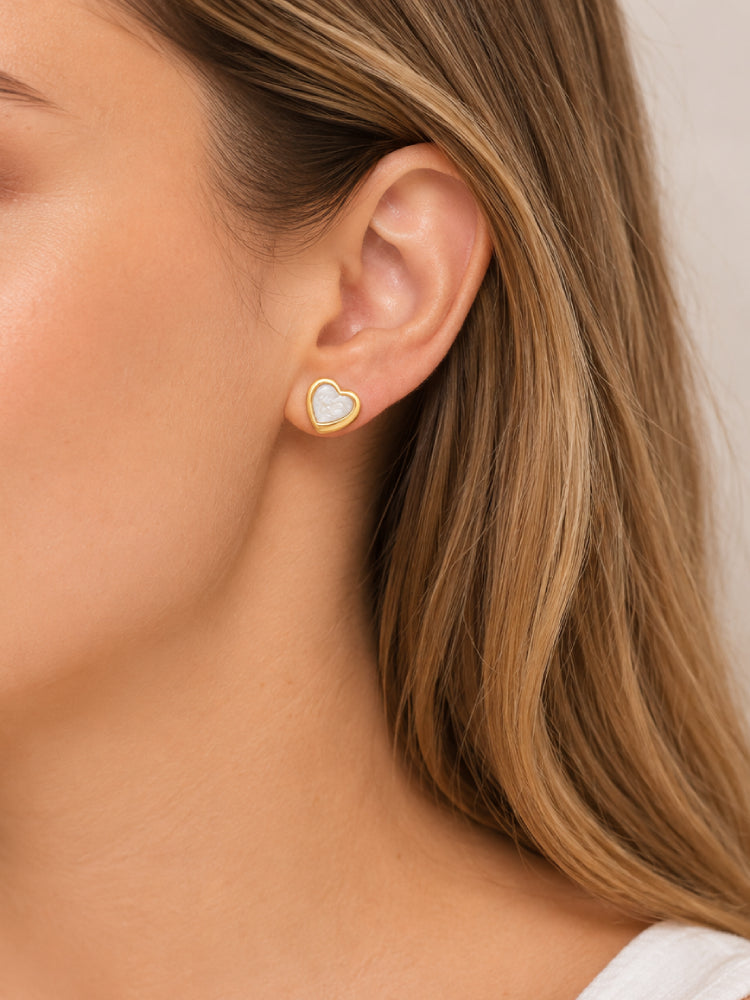 Aretes Corazón Nácar