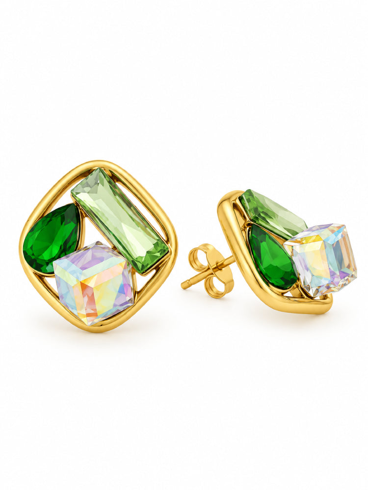Aretes Prisma Verde