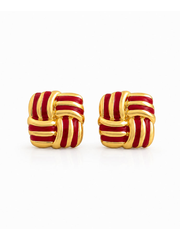 Aretes Nudo Rojo