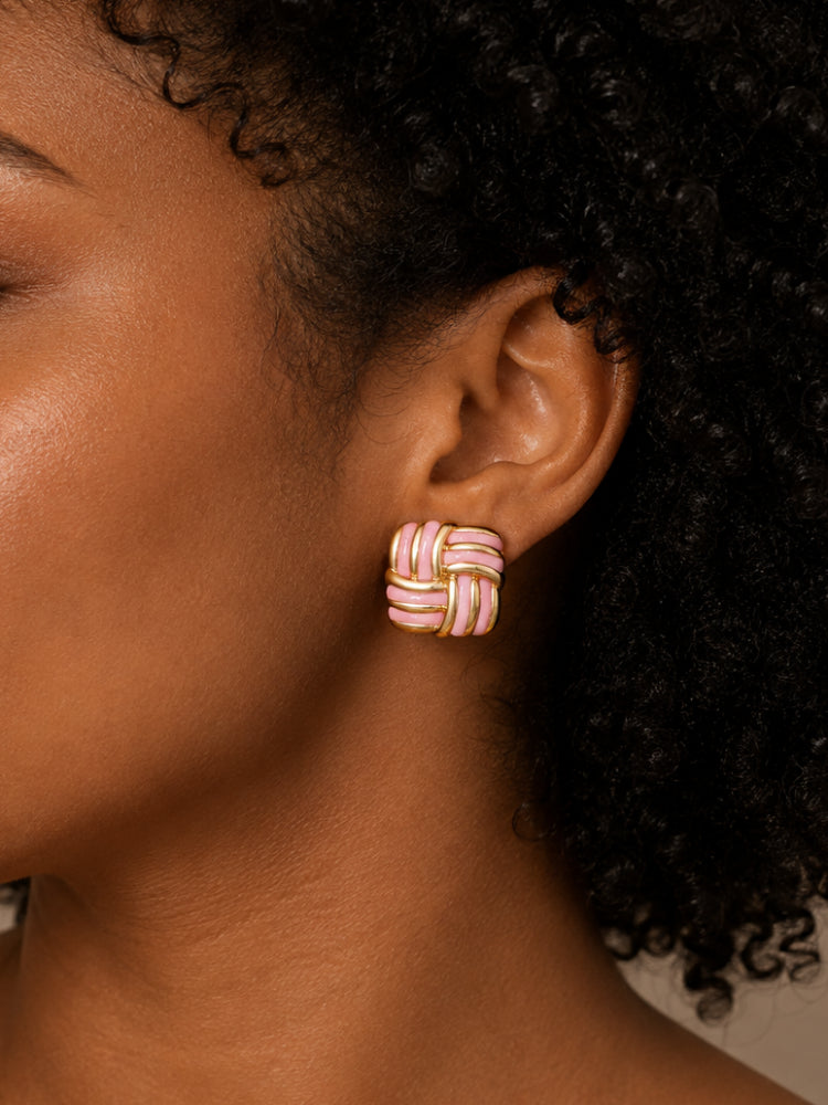 Aretes Nudo Rosa