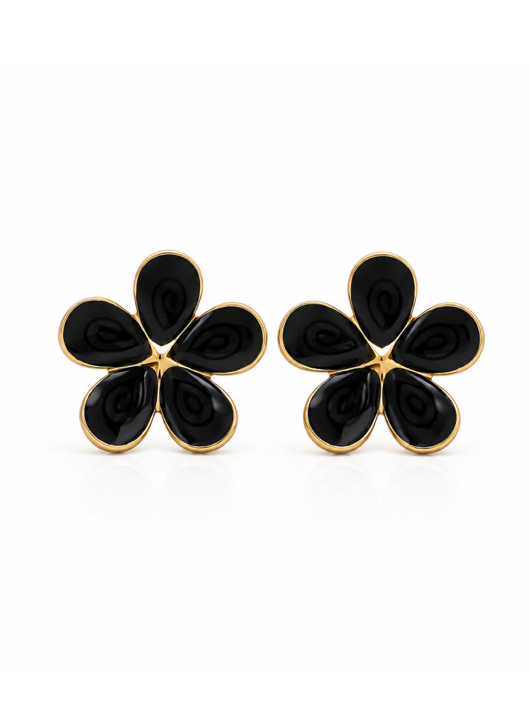 Aretes Flor Negra