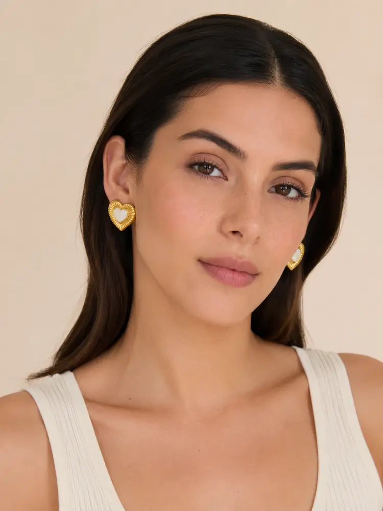 Aretes Corazón Perla Mini