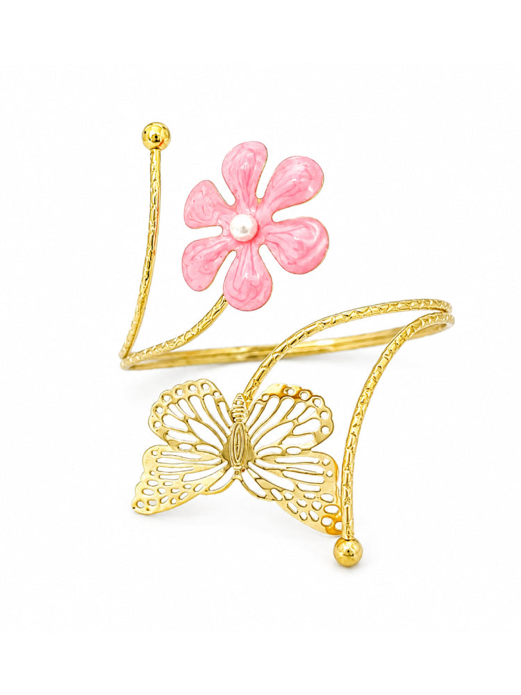Brazalete Flor y Mariposa