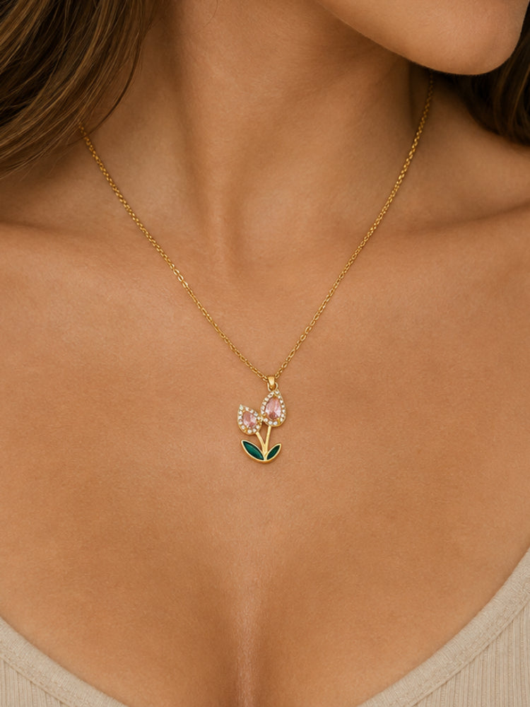 Collar Cerezas Rosa