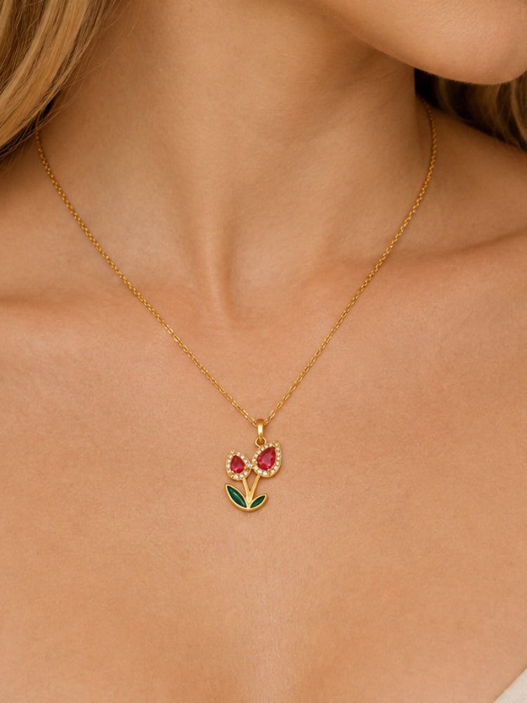Collar Cerezas Rubí