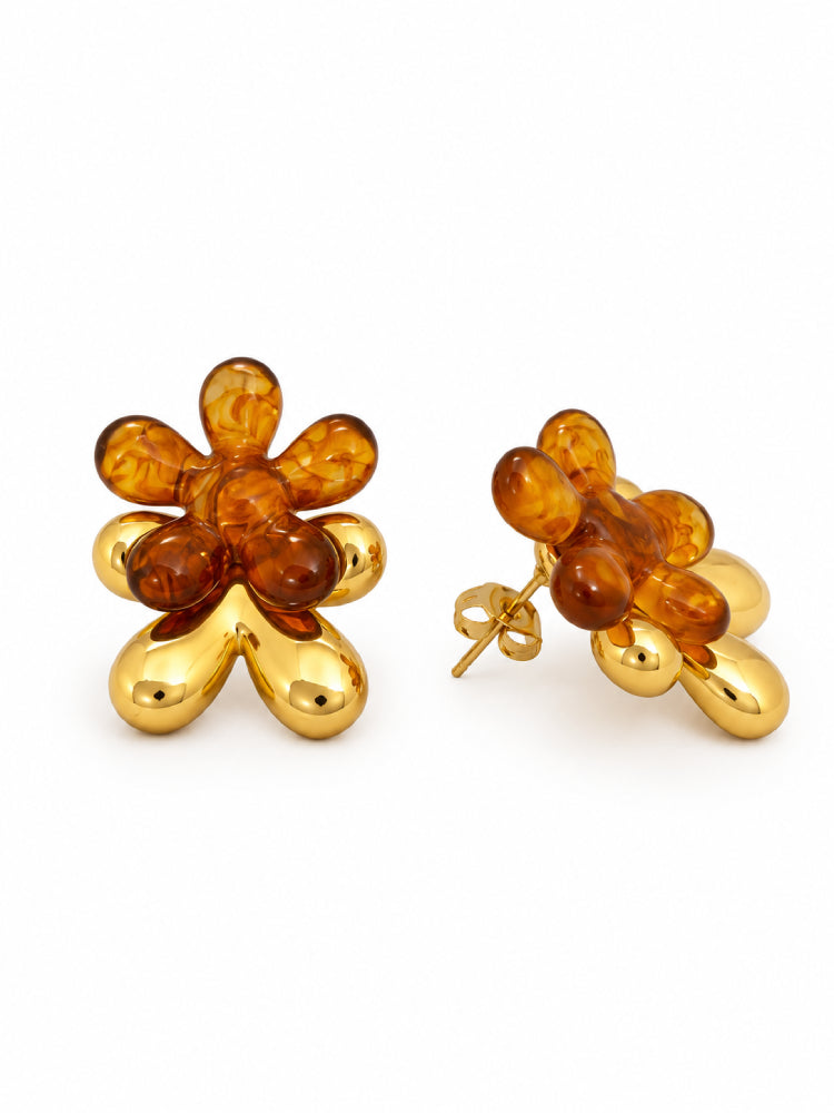 Aretes Flor Ámbar