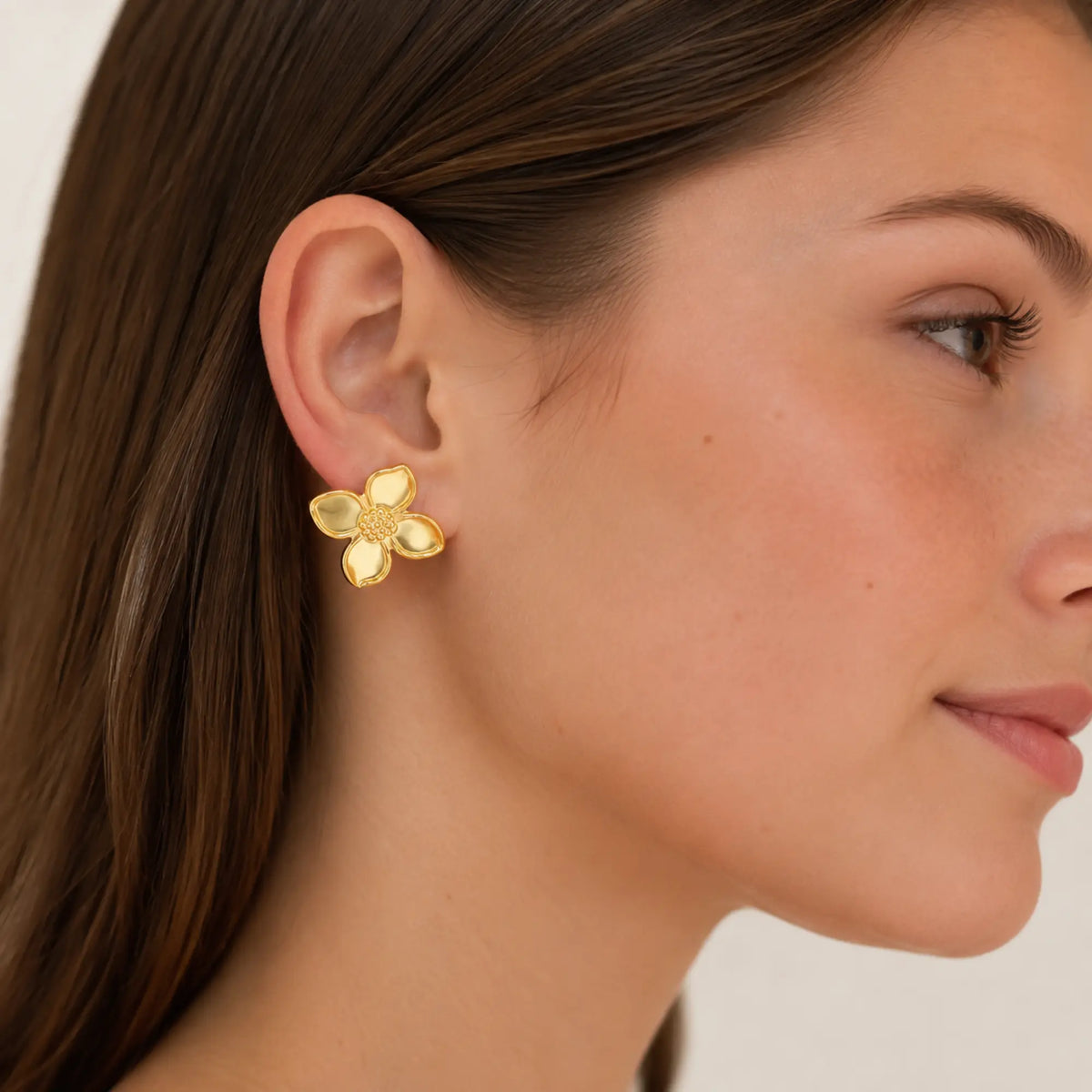 Aretes Flor 4 Pétalos