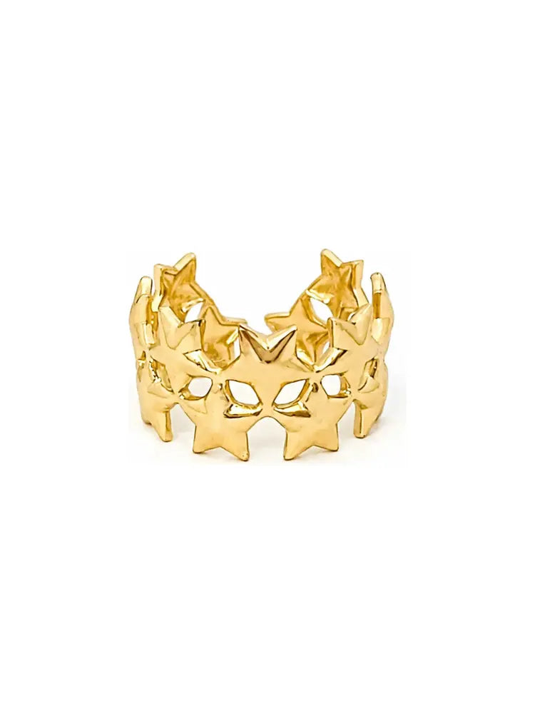 Anillo Ajustable Estrellas Doradas