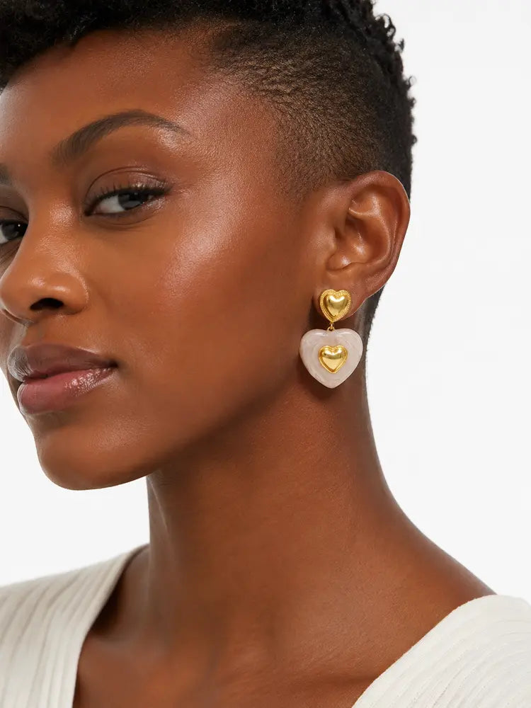 Aretes Corazón Perla