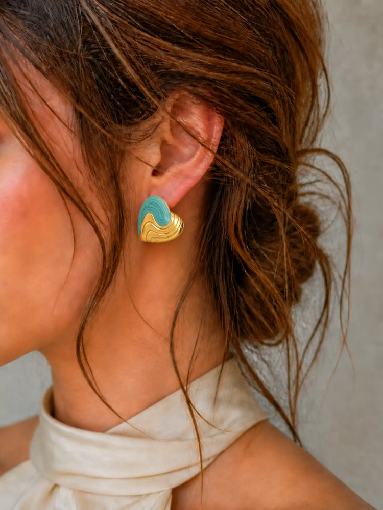 Aretes Onda Turquesa