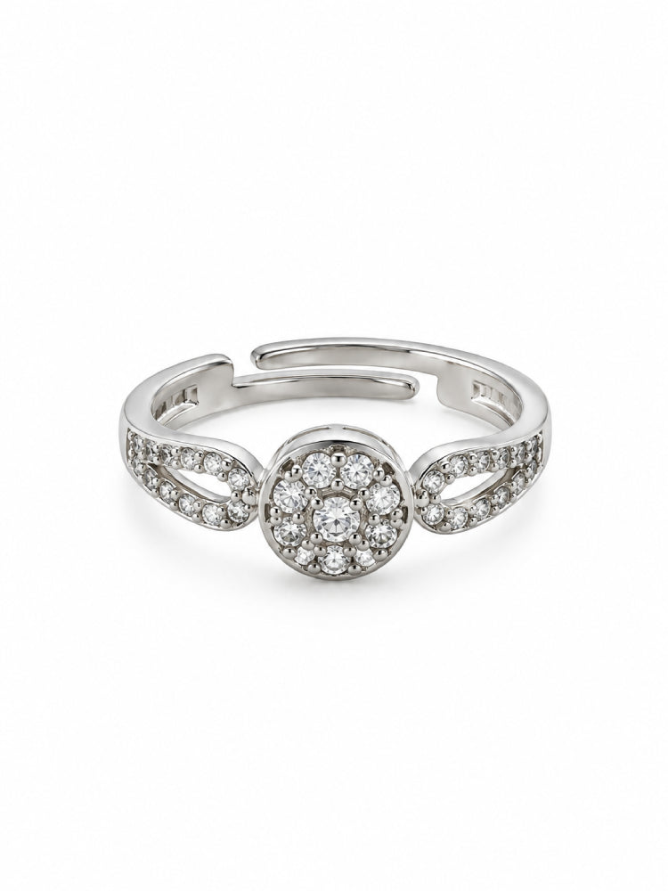 Anillo Halo Plateado