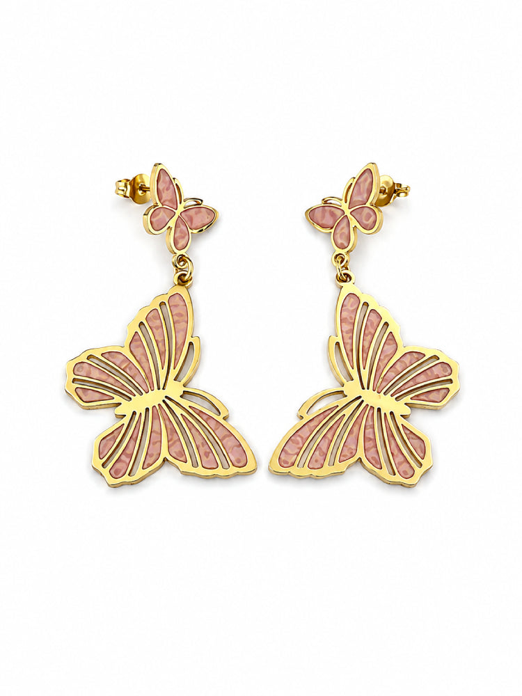 Aretes Mariposa Rosa