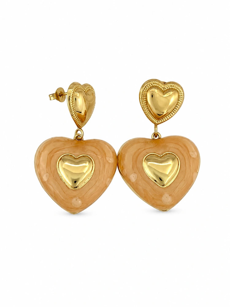 Aretes Corazón Champagne