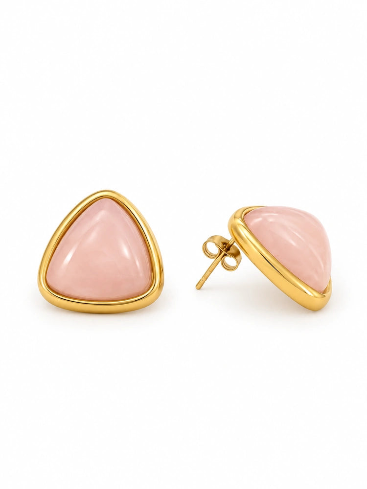 Aretes Triángulo Rosa