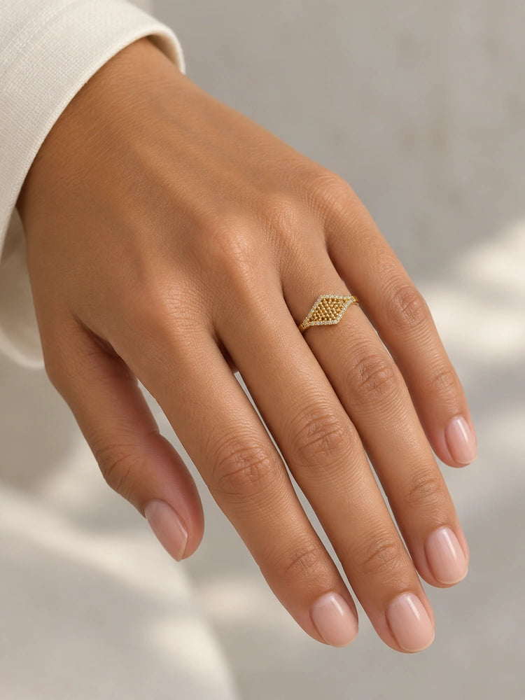 Anillo Rombo Dorado