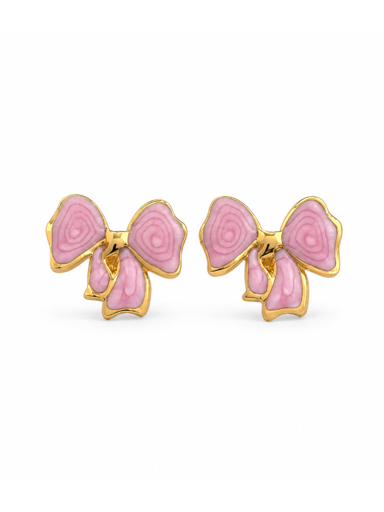 Aretes Lazo Rosa